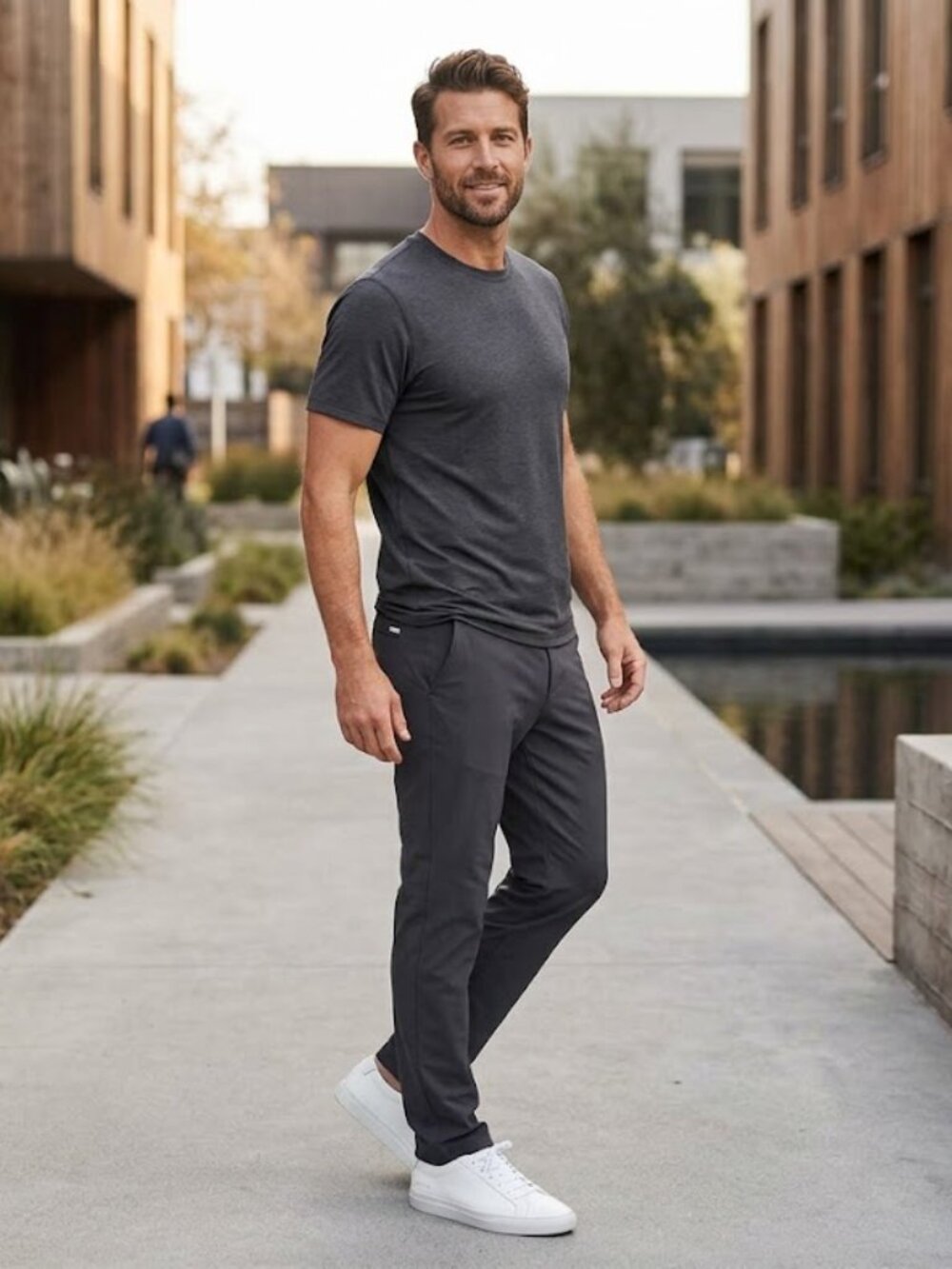 Vuori Cascade Gray Tech Chino Pants 36" X 30" Water Resistant Travel Golf Work